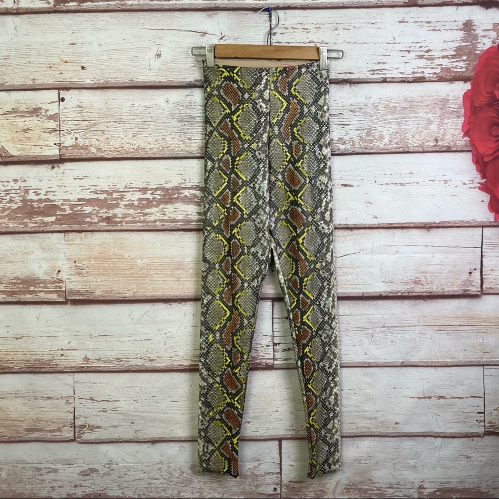 NWT Commando Faux Leather Animal Legging Neon Snake Size Small S NEW
